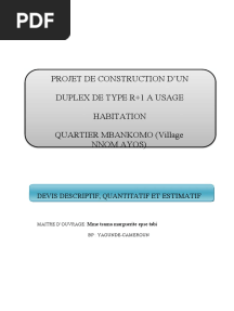 DESCRIPTIF ET DEVIS DUPLEX Yde