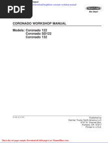 Freightliner Coronado Workshop Manual