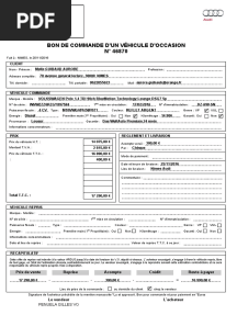 Bon de Commande D'un Véhicule D'occasion N 46870