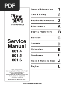 JCB 801 4 801 5 801 6 Mini Excavator Service Repair Manual