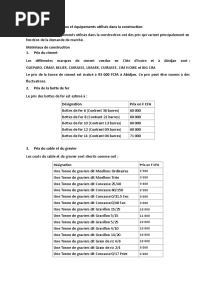 Tarification - Equipements de Construction Et Devis