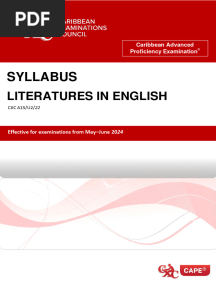 CAPE Literatures in English Syllabus Revised