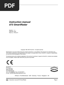 873 SmartRadar - Instruction Manual