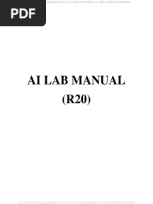 JNTUA Artificial Intelligence Lab Manual R20