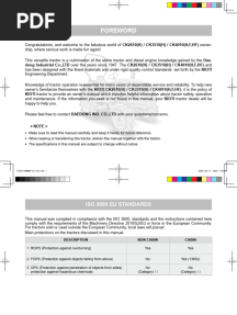 Kioti CK2610 (H), CK3510 (H), CK4010 (H, F, HF) Tractor Operator's Manual