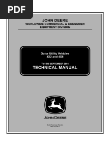 TM1518 John Deere Gator Utility Vehicles 4x2 and 4x6 Technical Manual