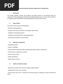 Construction Method Statement Replacement of Gutter