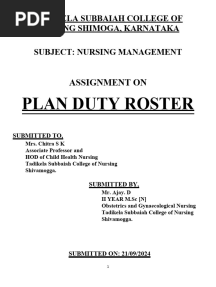 Duty Roster
