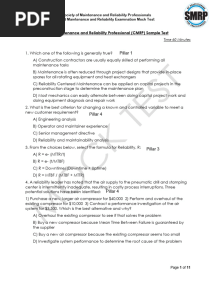 CMRP Mock Test by Pillar and Answer