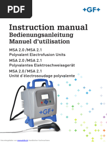 Betriebsanleitung GF MSA2.1