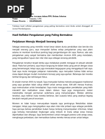 Refleksi Pengalaman Yang Paling Bermakna2222