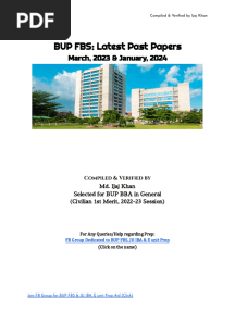 BUP FBS - Latest PYQs (23 & 24)