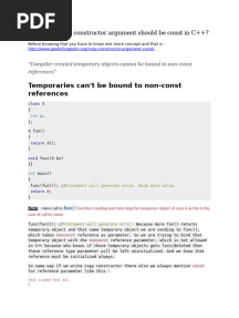 Why copy constructor argument should be const in C