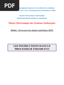 Les instructions dans le processeur TMS320C6713