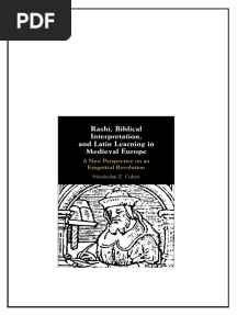 Rashi Biblical Interpretation And Latin Learning In Medieval Europe A New Perspective On An Exegetical Revolution Mordechai Z Cohen pdf download
