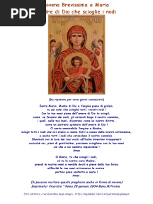 Novena Brevissima Maria Che Sciglie Nodi