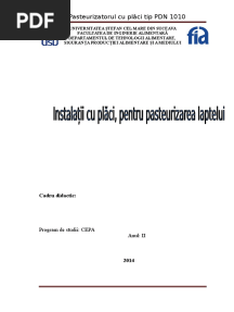 Pasteurizator Cu Placi