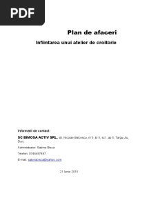 Plan de Afaceri Pentru Deschiderea Unui Atelier de Croitorie