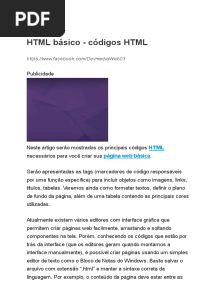 HTML Básico - Códigos HTML PDF