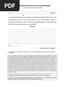 Dichiarazione Sostitutiva Di Autocertificazione (Art. 46 DPR 445-2000)