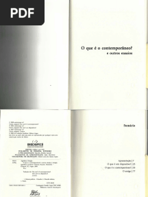 Agamben O Que É o Contemporâneo PDF