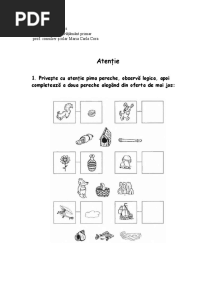 Fise de Lucru Pentru Elevi - Exersarea Atenției - PDF