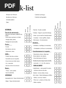 Checklist Véhicules