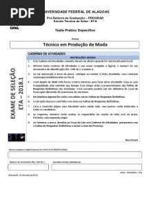 Prova - Tecnico em Producao de Moda