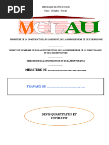 BORDEREAU DE PRIX (À Jour)