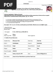 Punjab Emergency Service (Rescue 1122 Punjab) (466) Phase V Application Form For The Post of 03. Fire / DERT Rescuer (FDR) (BPS-11)