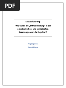 Entnazifizierung Vergleich Zwischen Besetzungszonen