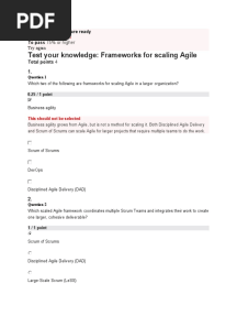 Test Your Knowledge: Frameworks For Scaling Agile: 75% or Higher