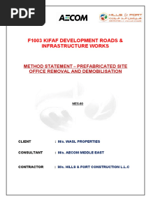 Site Office Removal and Demobilisation