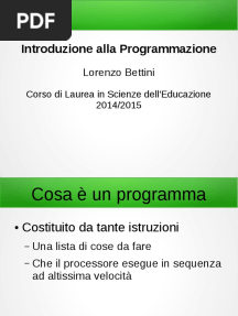 Introduzione Alla Programmazione