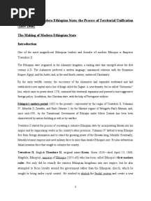 The Making of Modern Ethiopian State Assignment Admas