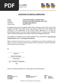 Certificate of Partial Completion