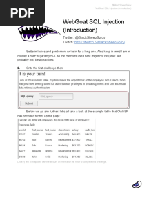 WebGoat SQL Injection (Introduction)