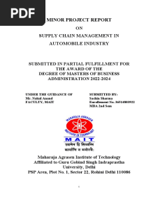 Supply Chain Management in Automobile Industry