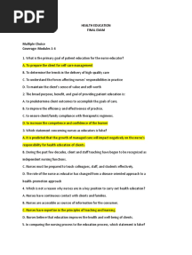 Final Exam Questions For HE