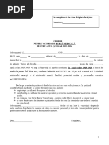 CERERE BURSA Medicala 2023-2024