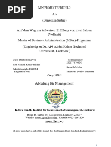 Saurabh Mishra Miniprojekt 2 Bericht MBA 2. Semester 2