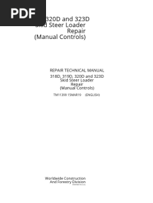 John Deere 318D, 319D, 320D and 323D Skid Steer Loader Technical Service Repair Manual TM11399