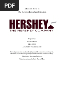 Hershey's Project Report - PDF 1