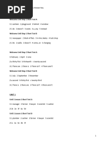 Brainy Kl6 Short Tests Answer Key