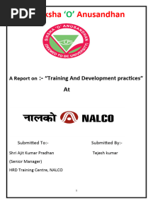 Nalco Internship Project Report
