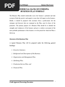 Business Plan Format Commercial Bank