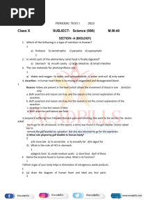 X Science Periodic Test-1 2023-24 Paper