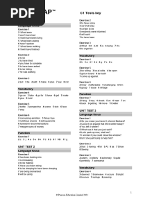 Tests Answer Key PDF