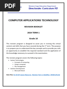 CAT Grade 10 Revision Term 1 - 2024-1