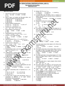 Junior WAEC Past Question - Mathematics (PDF - Io)
